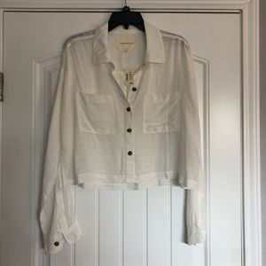 Aeropostale Cropped Button Up